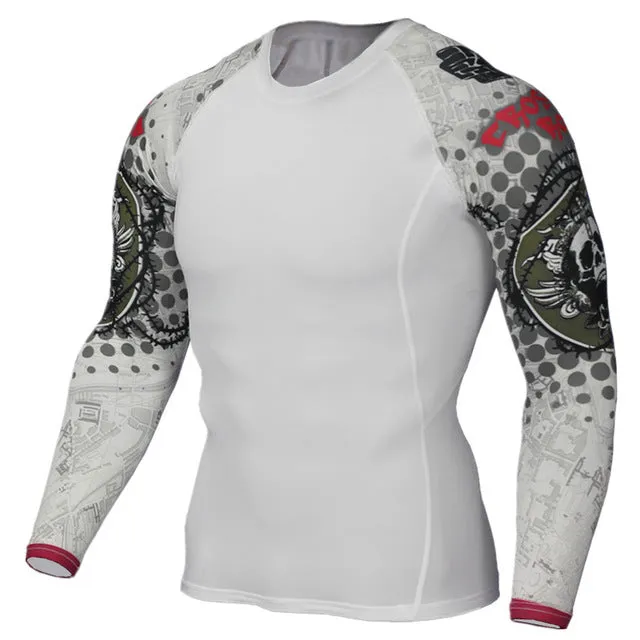 MMA Crossfit Printed Compression Long Sleeve Shirt