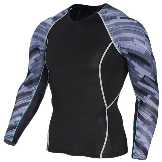 MMA Crossfit Printed Compression Long Sleeve Shirt