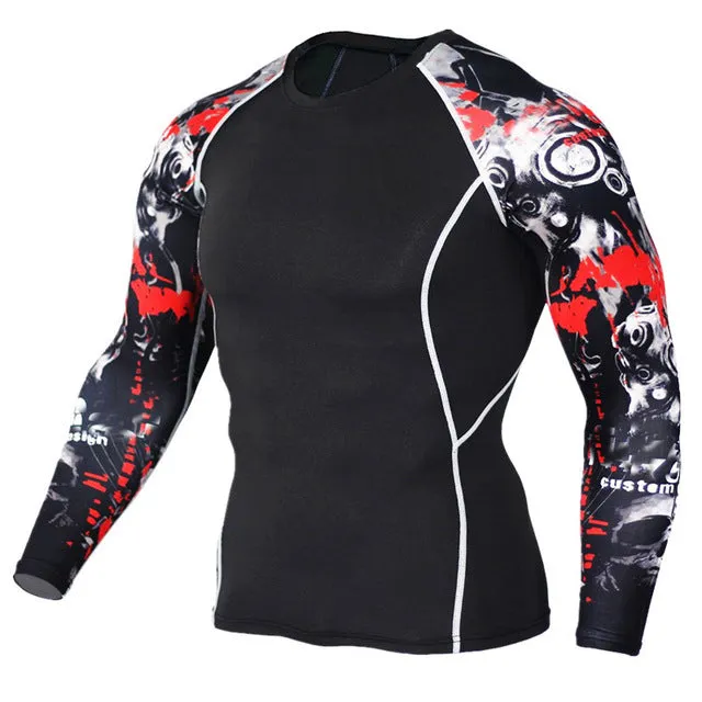 MMA Crossfit Printed Compression Long Sleeve Shirt