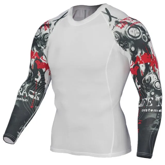 MMA Crossfit Printed Compression Long Sleeve Shirt