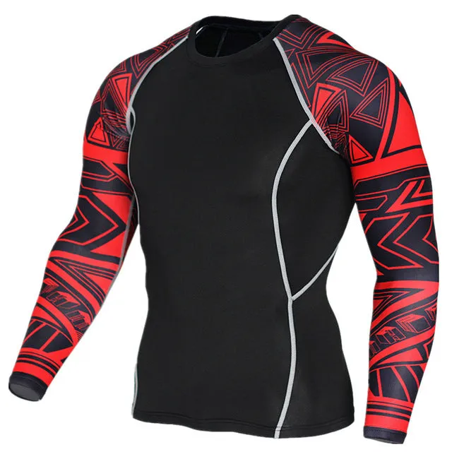 MMA Crossfit Printed Compression Long Sleeve Shirt