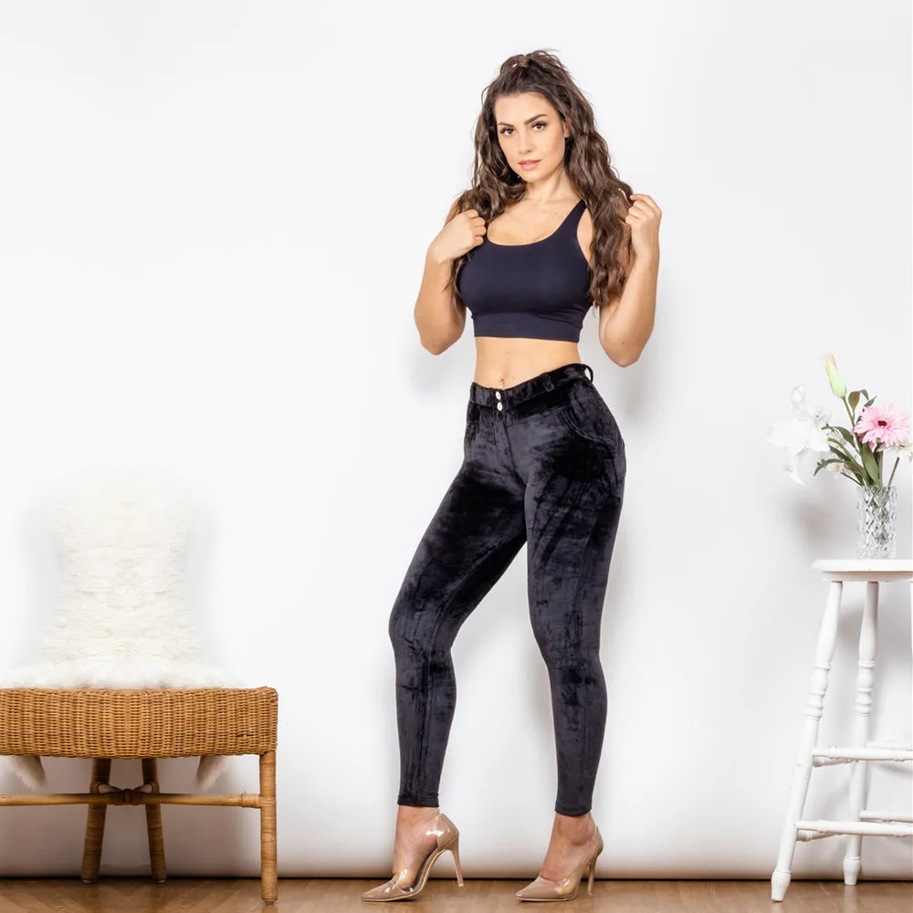 Push-Up Velvet Track Pants