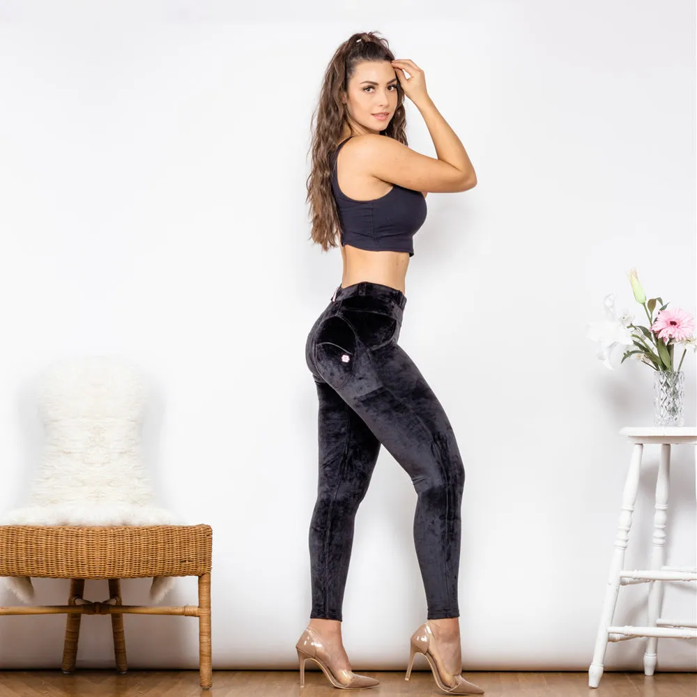 Push-Up Velvet Track Pants