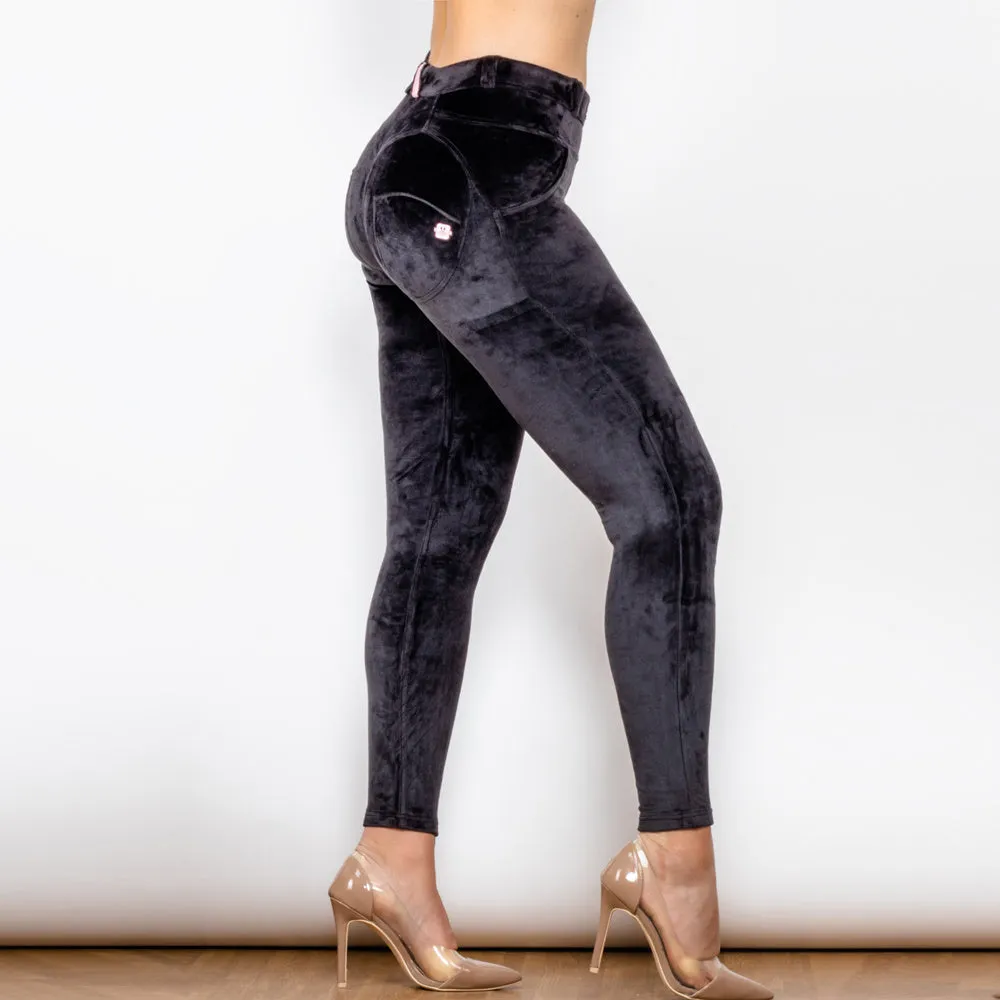 Push-Up Velvet Track Pants