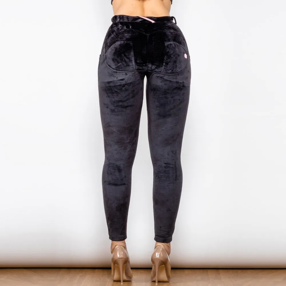 Push-Up Velvet Track Pants