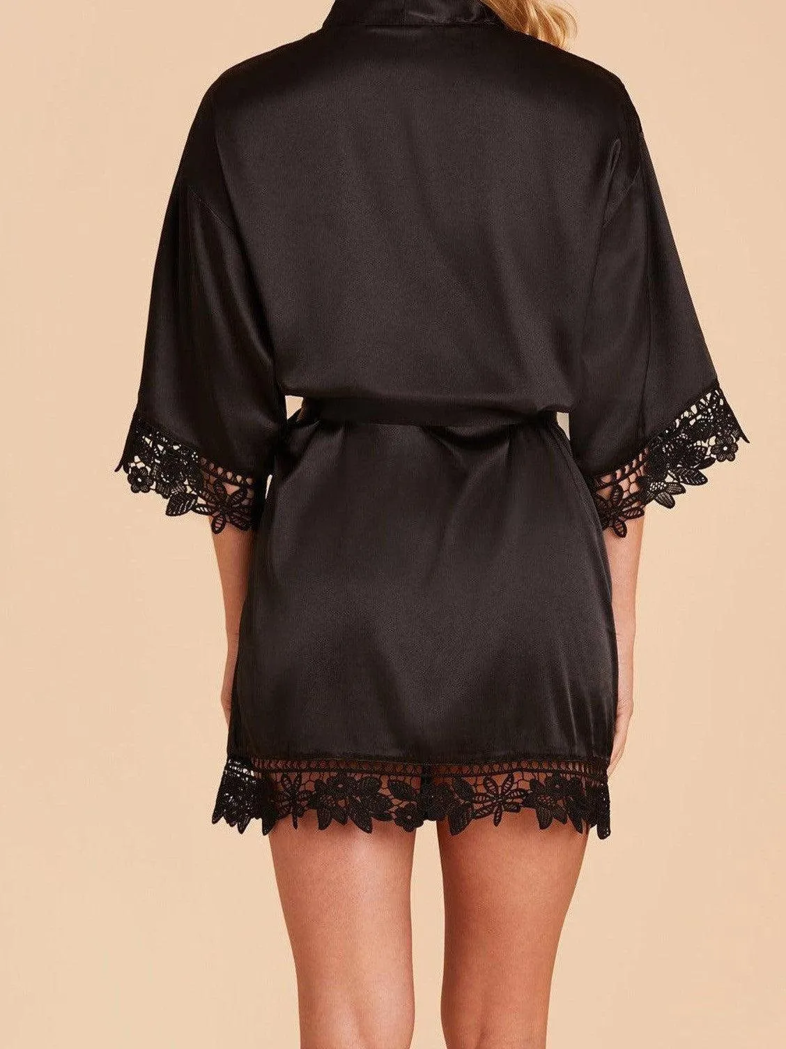 Signature Satin Robe - Black