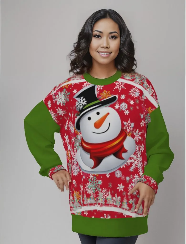 Snow Man's Delight Women's Casual Christmas Sweatshirt