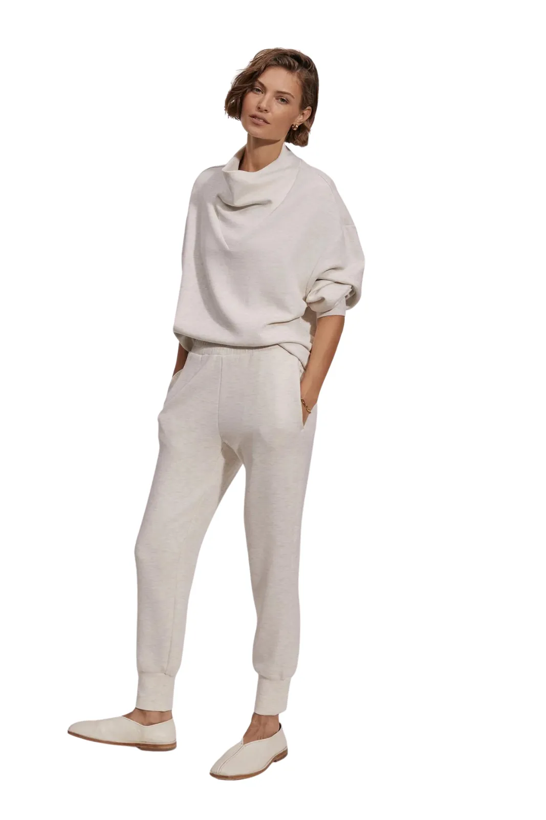 The Slim Cuff Pant 25, Ivory Marl