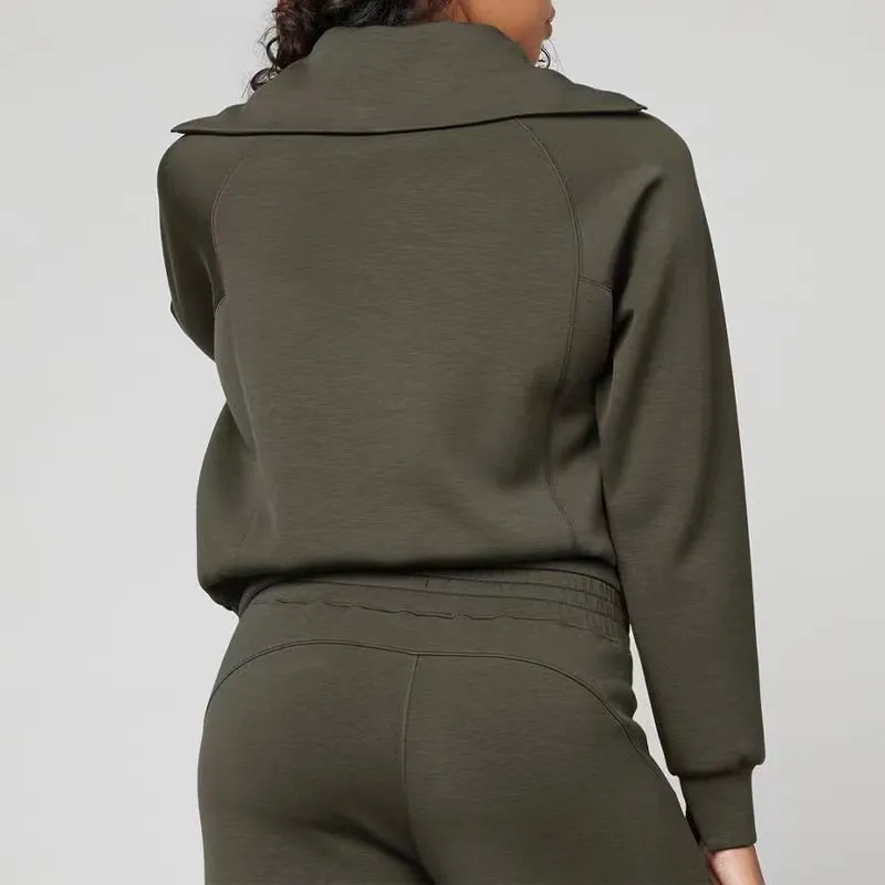 Women's Loose-fit Long Sleeved Sweater and Trousers Outfit Set