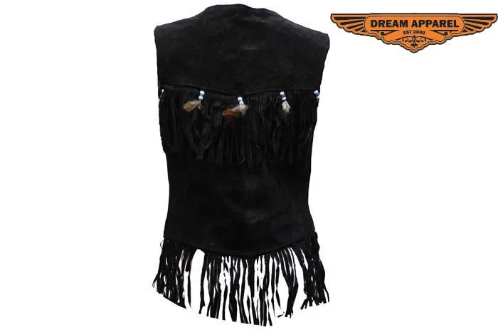 Womens Western Style Leather Vest