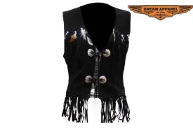 Womens Western Style Leather Vest